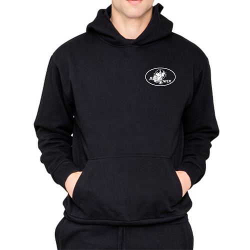 AUI - Embroidery Urban Pullover Hoodie - Black